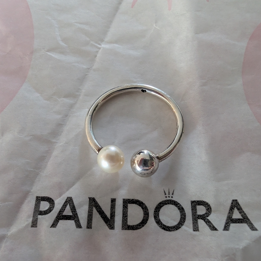 Pandora Freshwater Pearl Cultured Open Ring - Picture 2 of 3